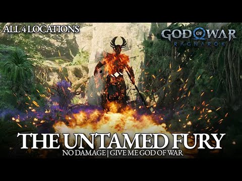 God of War Ragnarok - The Untamed Fury Boss Fight &amp; All 4 Locations (No Damage / GMGOW)